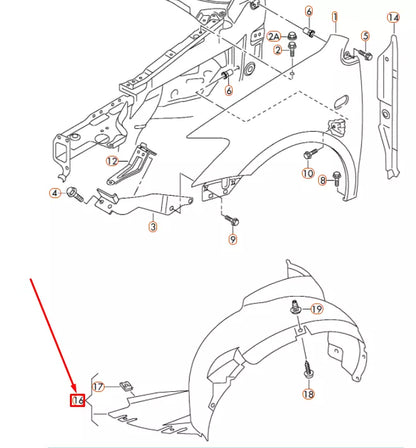 NEW VOLKSWAGEN POLO MK5 6R FRONT LEFT WHEEL HOUSING LINER 6R0809957F ORIGINAL