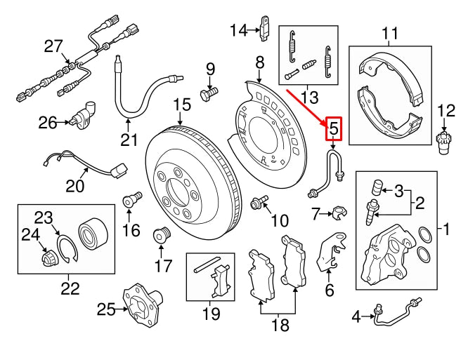 NEW AUDI Q7 4L REAR LEFT BRAKE LINE 7L0614771A ORIGINAL