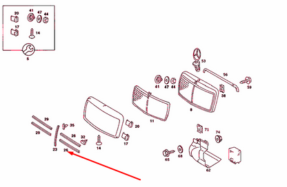 NEW MERCEDES-BENZ 190 W201 RADIATOR GRILLE LEFT MOULDING A2018880585 ORIGINAL