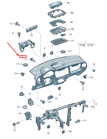 new vw beetle 5c left side instrument panel air duct 5c1857280 original