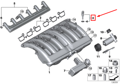 new bmw 5 e60 intake manifold blind plug 7521836 11617521836 original