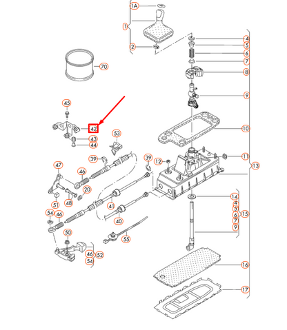 NEW AUDI A3 8P GEAR SHIFT ABUTMENT 1K0711789G ORIGINAL