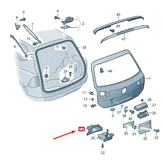 NEW VW TOUAREG 7P MK2 REAR LID FLAP LOCK COVER CAP 7P6827520B3G4