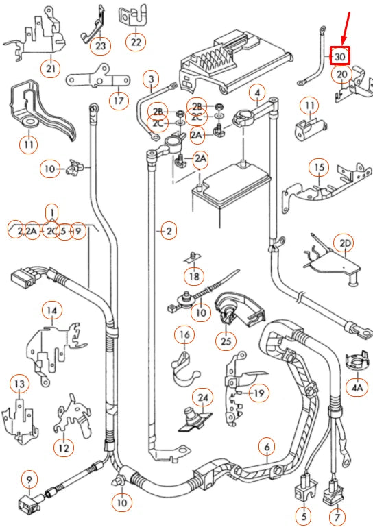 NEW VW POLO 6R MK5 NEGATIVE BATTERY EARTH LINE CABLE 6R0971537E ORIGINAL
