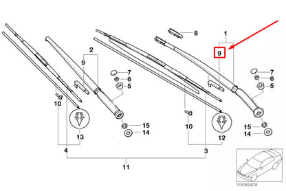 NEW BMW 3 E46 WIPER BLADE GUIDE WIPER ARM 8263685 61618263685 ORIGINAL