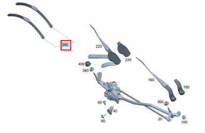 NEW MERCEDES-BENZ C W206 FRONT WINDSHIELD WIPER ARMS SET LHD A2068201500
