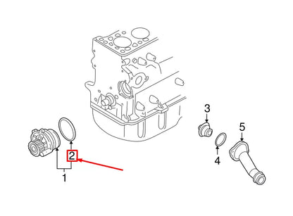 NEW AUDI A6 AVANT C6 ENGINE WATER PUMP O-RING 06A121119 ORIGINAL