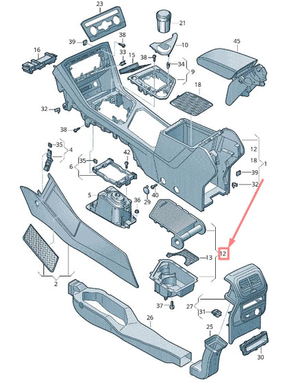 NEW VOLKSWAGEN TIGUAN AD MK2 CENTER CONSOLE CUP HOLDER LHD 5NB862531AIPO