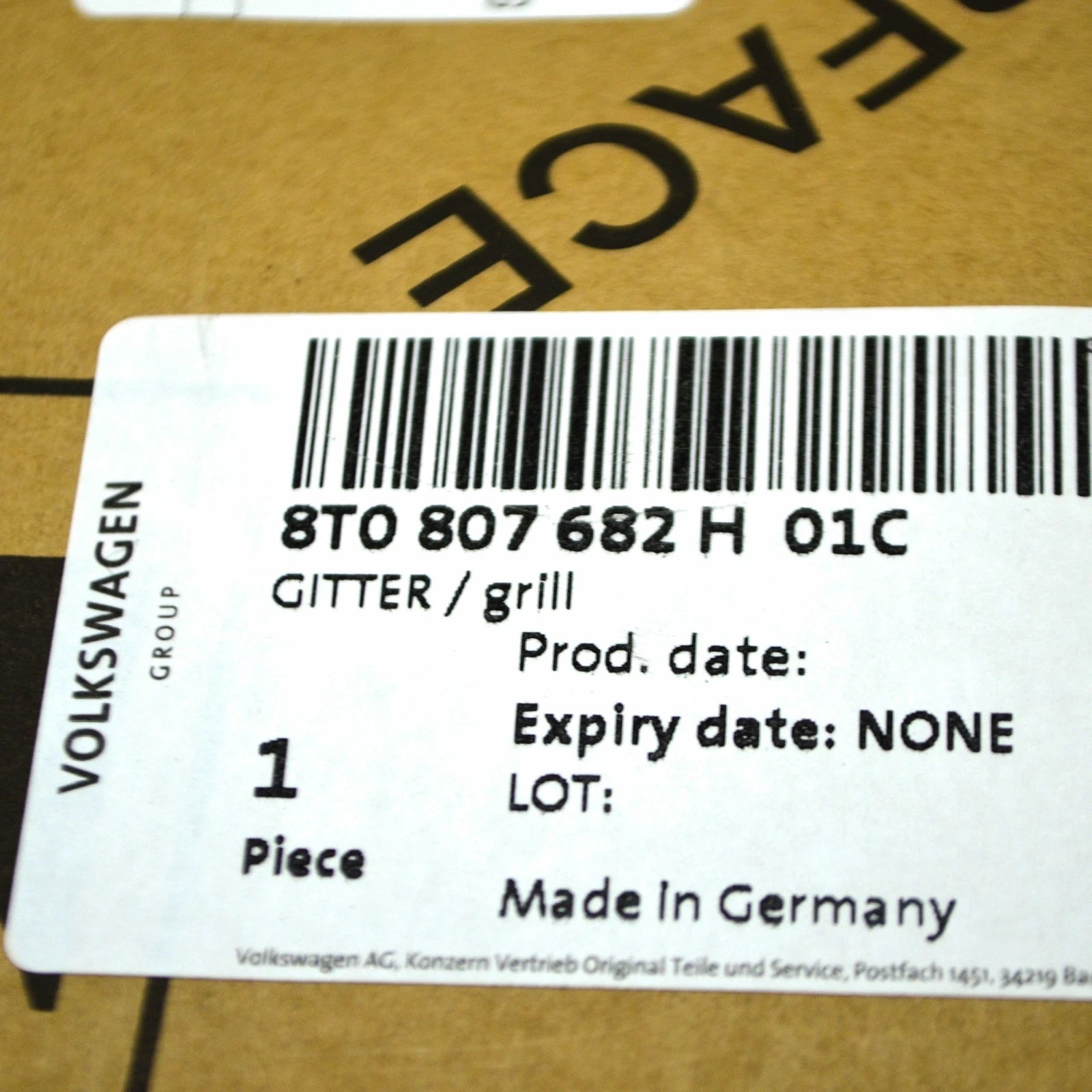 NEW AUDI A5 8T RIGHT SIDE LIGHT FOG GRILLE 8T0807682H01C 8T0807682H 01C