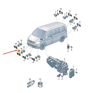 NEW VW TRANSPORTER T6 FRONT RIGHT INNER PARK SENSOR BRACKET 7E5919494E ORIGINAL