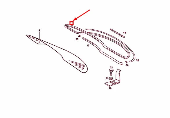 NEW MERCEDES-BENZ SALOON W123 REAR WINDOW SEALING FRAME A1236700539