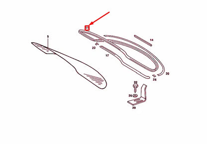 NEW MERCEDES-BENZ SALOON W123 REAR WINDOW SEALING FRAME A1236700539
