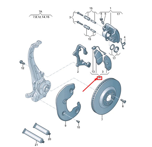 NEW AUDI A5 8T3 FRONT WHEEL BRAKE PAD SET 8K0698151R ORIGINAL