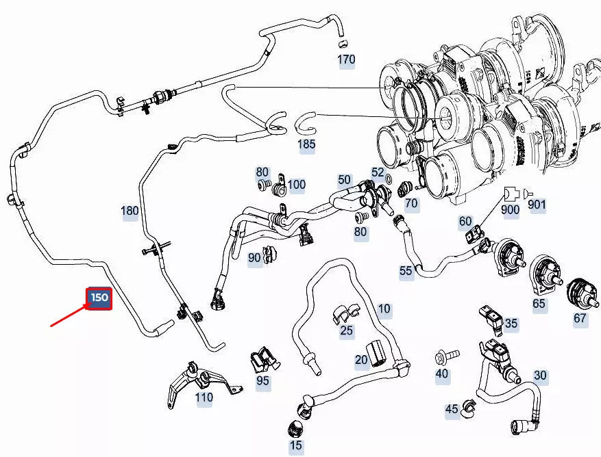 NEW MERCEDES-BENZ E W213 ENGINE VACUUM LINE A1771402364 ORIGINAL
