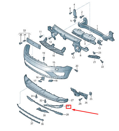 new vw touareg 7p mk2 front left fog lamp grille trim 7p6807489f9b9 original
