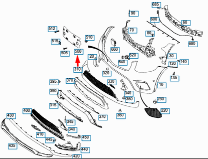 NEW MERCEDES-BENZ GLC COUPE C253 LICENSE PLATE HOLDER A2538800144 ORIGINAL