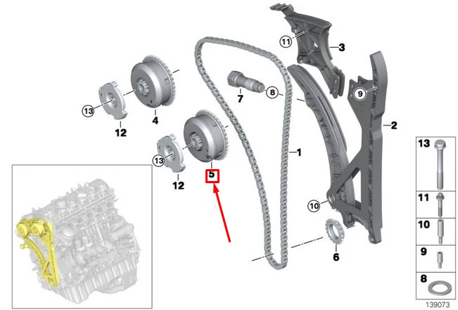 NEW BMW 3 E90 INLET CAMSHAFT ADJUSTMENT UNIT 11367540347 ORIGINAL