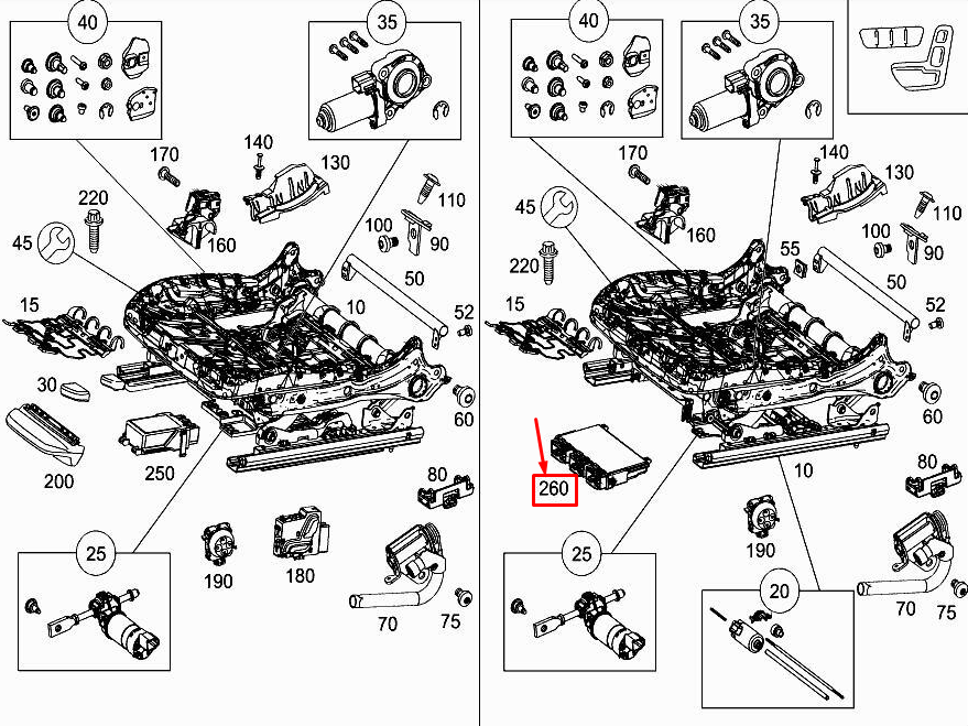 new mercedes-benz e w213 right seat control unit a2139002713 original