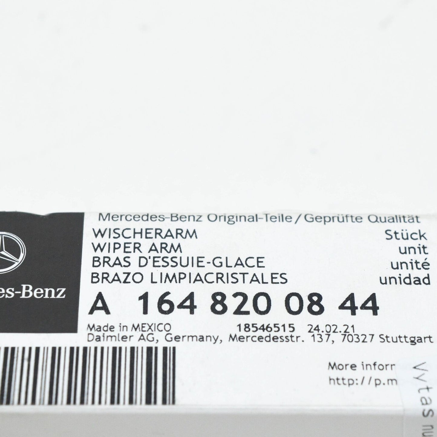 NEW MERCEDES BENZ M W164 REAR WIPER ARM A1648200844 ORIGINAL