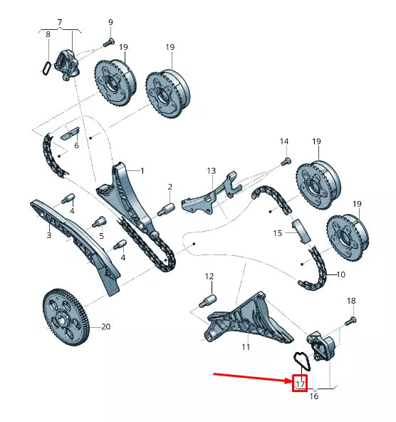 NEW AUDI Q7 4M ENGINE CHAIN TENSIONER SEAL 06M109139B