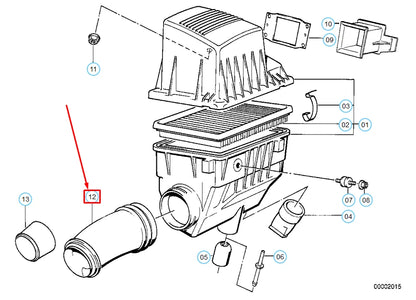 NEW BMW 3 E30 AIR FILTER INTAKE TUBE 13711709770 ORIGINAL
