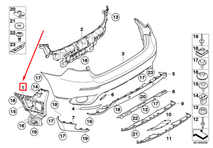 new bmw x6 e71, e72 rear right bumper bracket 7176246 51127176246 original