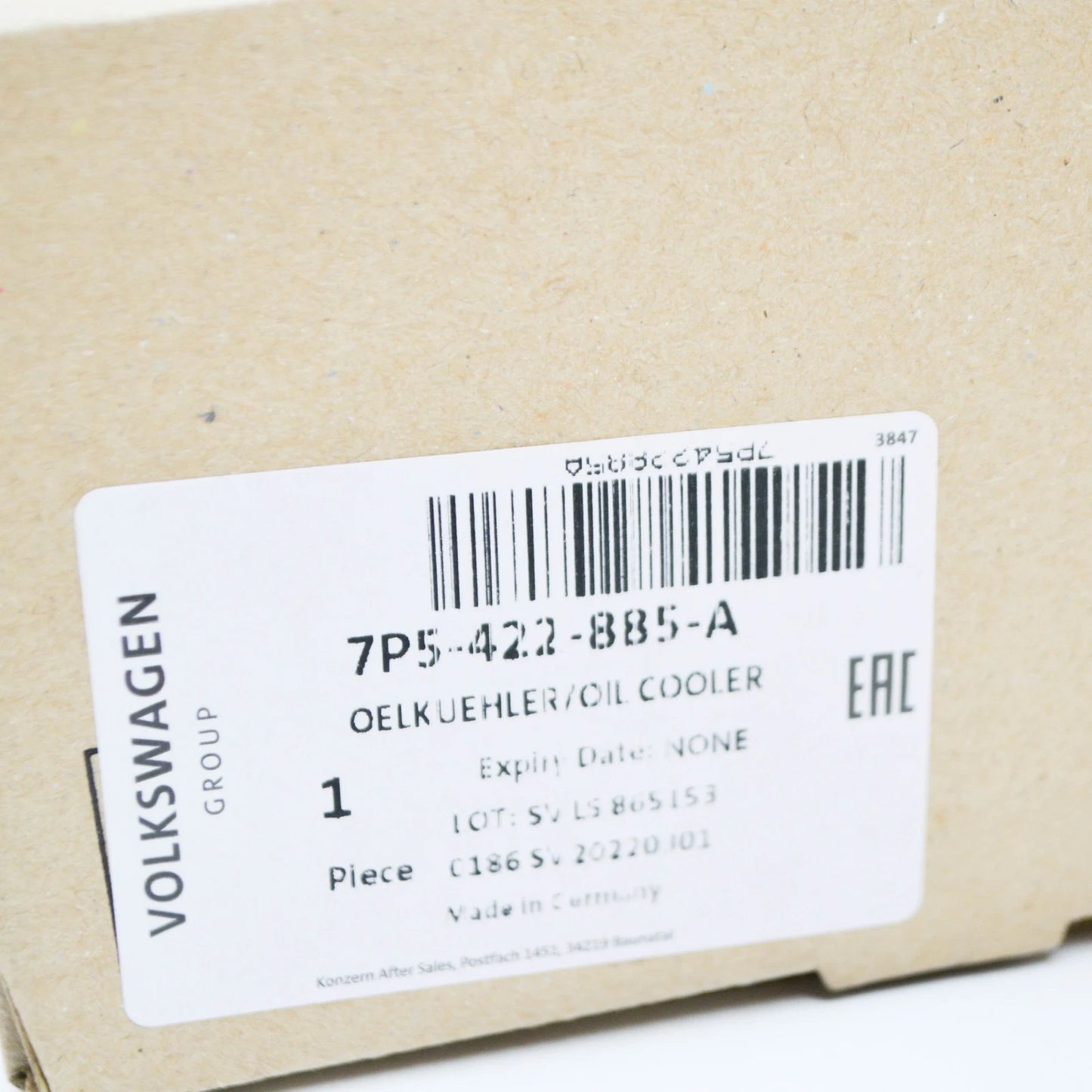 NEW VW TOUAREG 7P5 POWER STEERING OIL COOLER 7P5422885A ORIGINAL