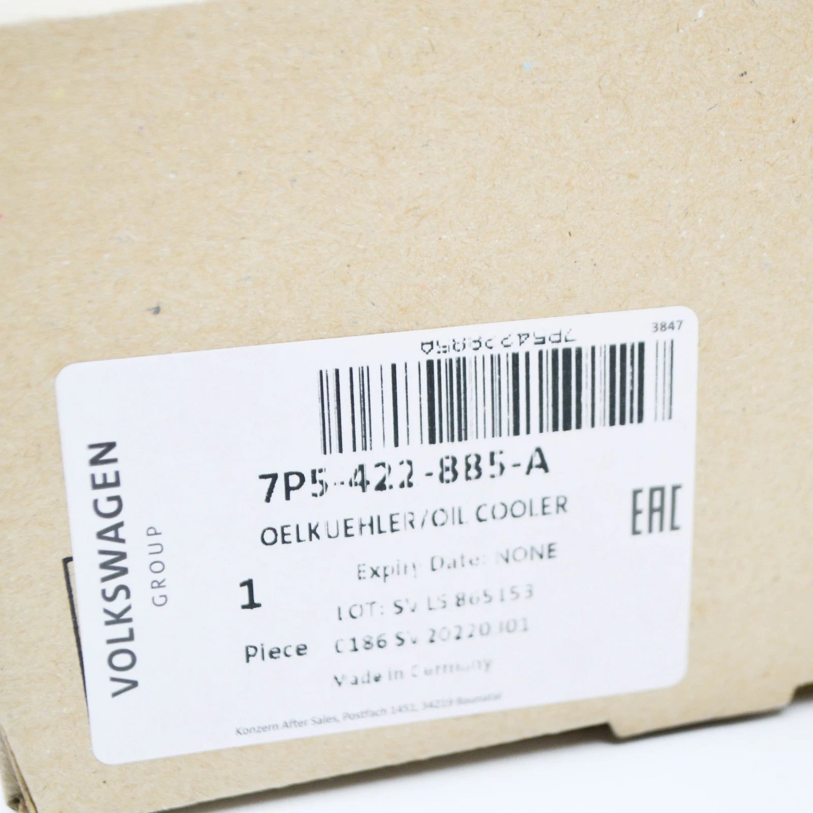 NEW VW TOUAREG 7P5 POWER STEERING OIL COOLER 7P5422885A ORIGINAL