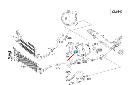 NEW MERCEDES-BENZ C W204 PUMP TO STEERING EXPANSION HOSE RHD A2044605324