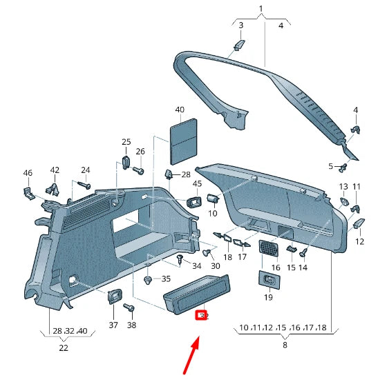 NEW VW ARTEON 3H7 RIGHT BOOT COMPARTMENT REMOVABLE LID 3G8867464A82V