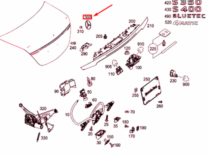 NEW MERCEDES-BENZ S W222 REAR LID MERCEDES STAR A2228170016 ORIGINAL