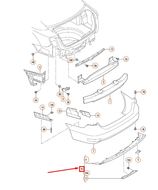 NEW VOLKSWAGEN JETTA A6 REAR BUMPER LOWER SPOILER 5C6807433J ORIGINAL
