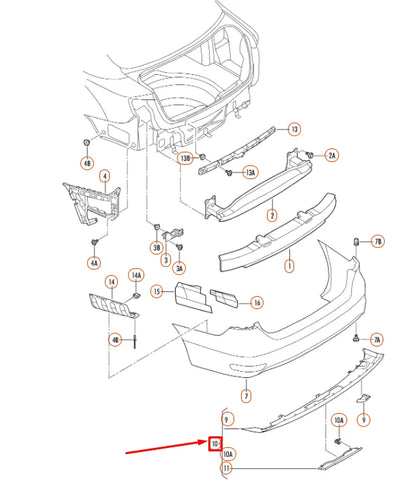 NEW VOLKSWAGEN JETTA A6 REAR BUMPER LOWER SPOILER 5C6807433J ORIGINAL
