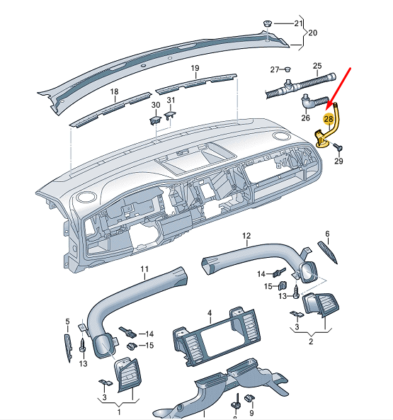 new vw transporter vi t6 air guide lhd 7e5820717a original