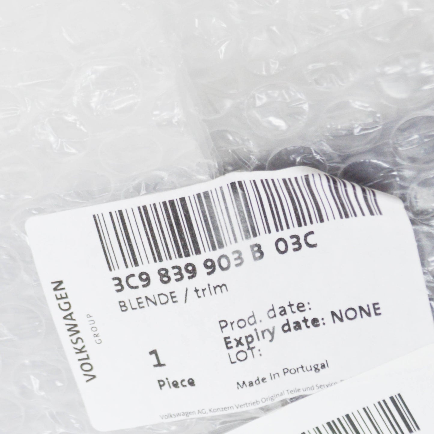 NEW VW PASSAT B6 3C REAR LEFT DOOR WINDOW FRAME TRIM 3C9839903B03C ORIGINAL