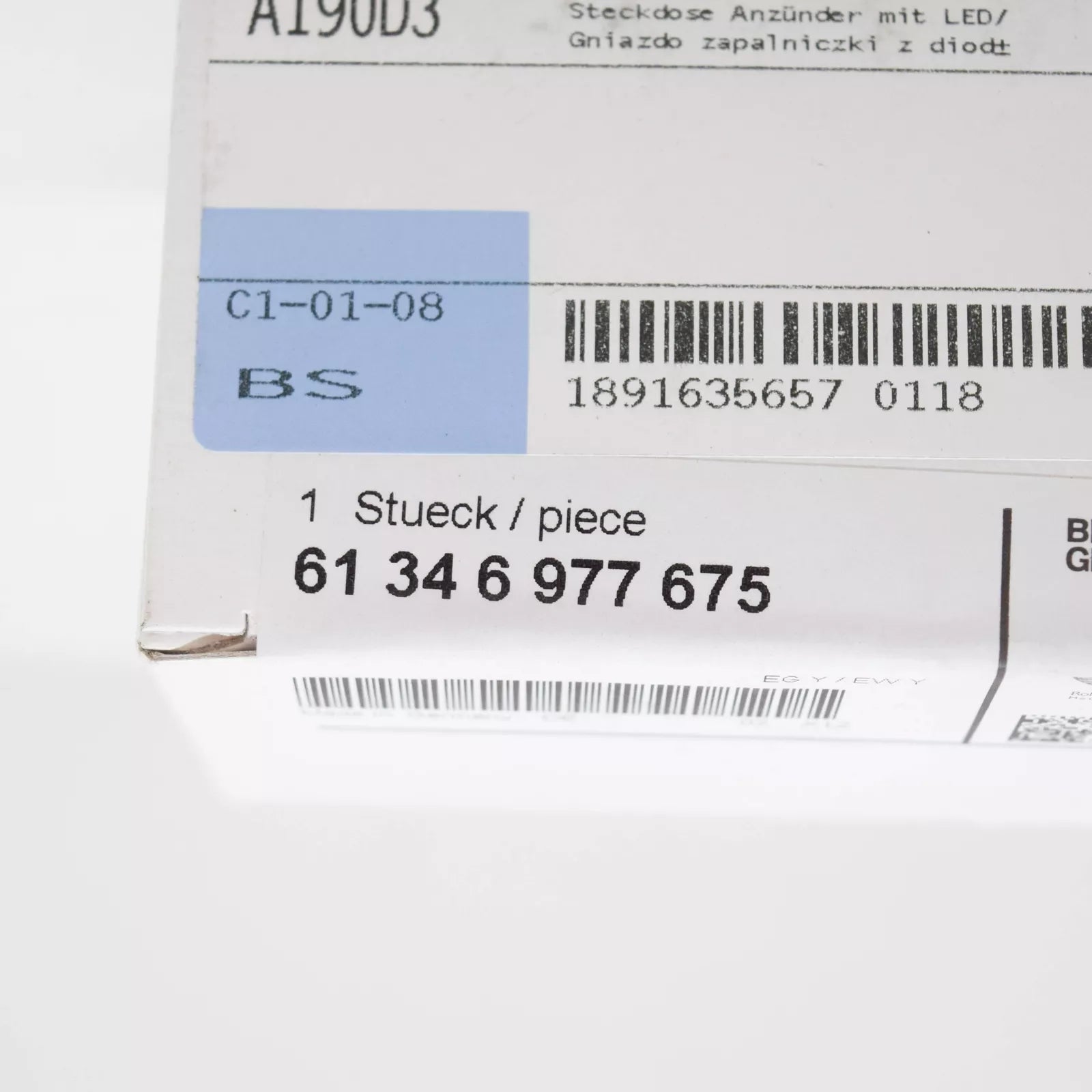 NEW BMW 5 F10 CIGARETTE LIGHTER SOCKET 61346977675 ORIGINAL