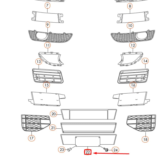 NEW AUDI Q7 4L FRONT LICENCE PLATE HOLDER 4L0807285HT94 ORIGINAL