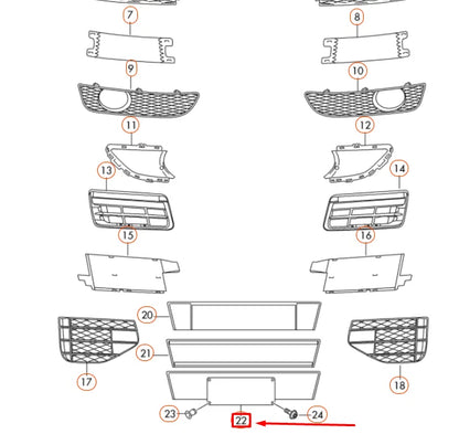 NEW AUDI Q7 4L FRONT LICENCE PLATE HOLDER 4L0807285HT94 ORIGINAL