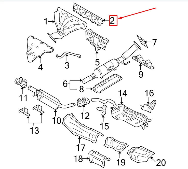 NEW VW GOLF VI 5K MK6 EXHAUST MANIFOLD GASKET 07K253039C ORIGINAL