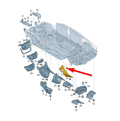 NEW AUDI A8 4N D5 LEFT FRONT TUNNEL HEAT SHIELD LHD 4N1825693C ORIGINAL