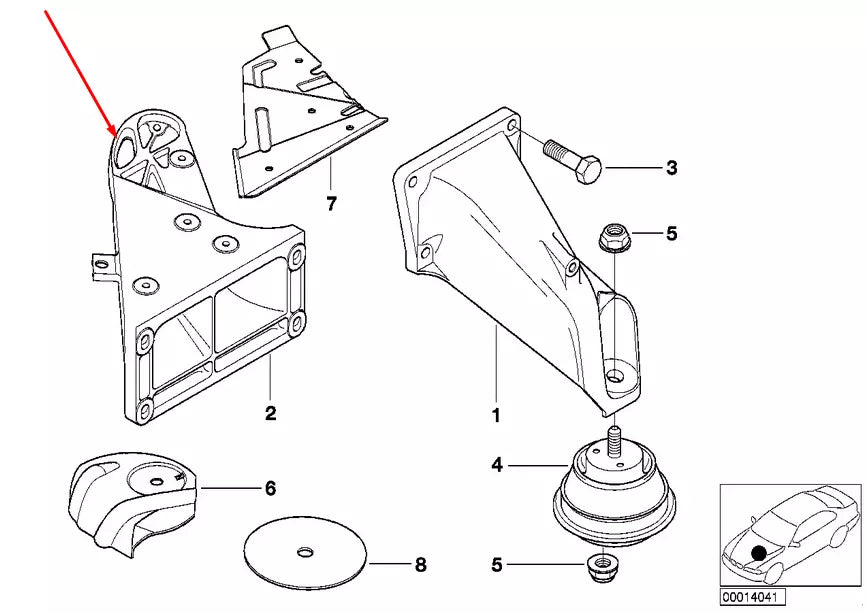 NEW BMW Z4 E86 RIGHT ENGINE MOUNT BRACKET 22111094694 1094694 3.2 PETROL