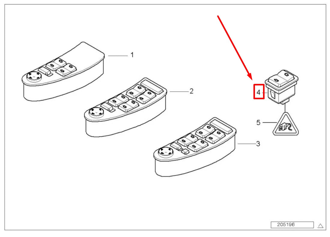 NEW BMW 5 E39 POWER WINDOW SWITCH 8368974 61318368974 ORIGINAL