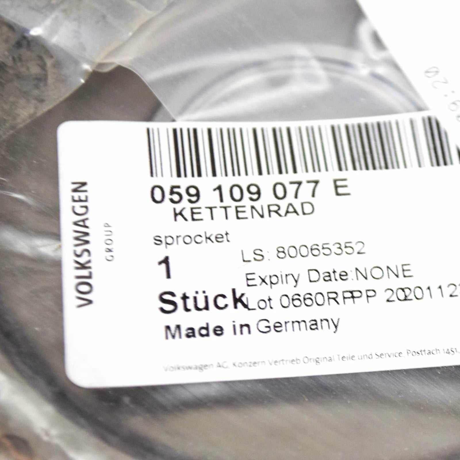 NEW AUDI A4 B7 CHAIN SPROCKET 059109077E ORIGINAL