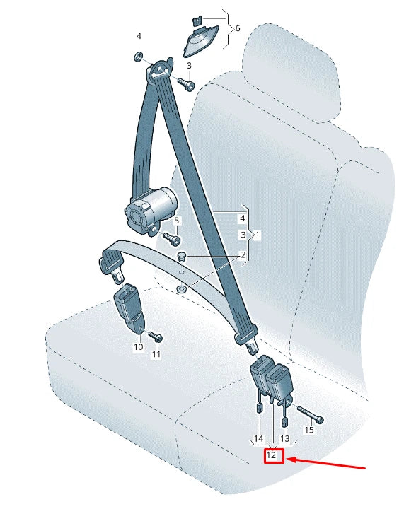 NEW AUDI Q7 4M REAR MIDDLE SEAT DOUBLE BELT LATCH 4M0857739NMNB