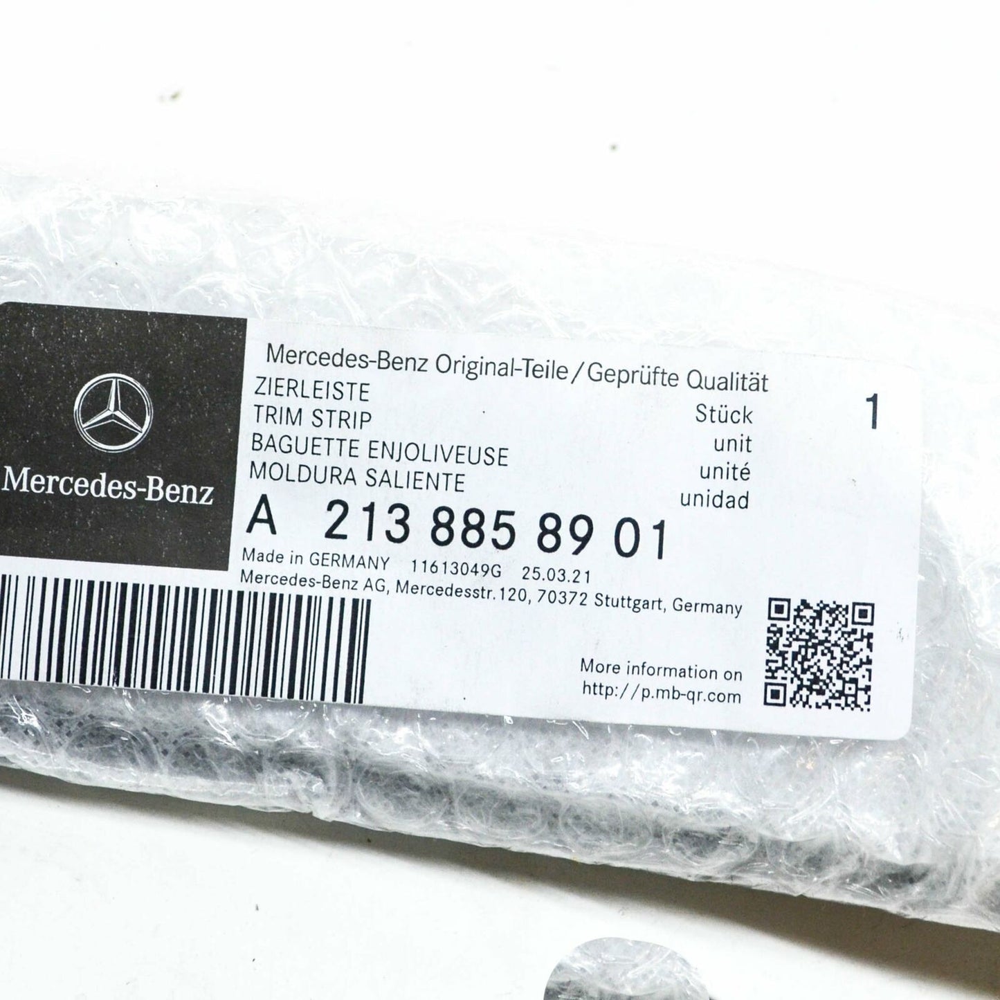 NEW MERCEDES-BENZ E W213 AMG FRONT BUMPER LEFT TRIM STRIP A2138858901 ORIGINAL