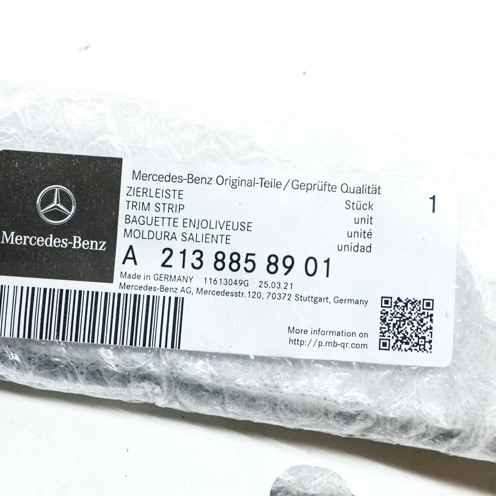 NEW MERCEDES-BENZ E W213 AMG FRONT BUMPER LEFT TRIM STRIP A2138858901 ORIGINAL