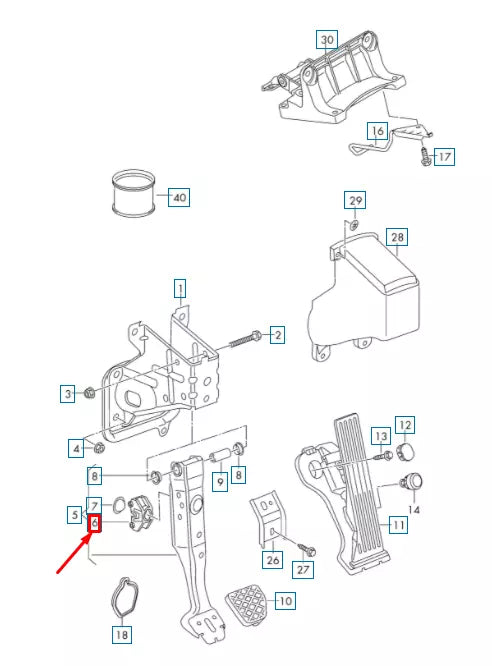 NEW AUDI A3 SPORTBACK 8P BRAKE PEDAL MOUNTING 1K0721169 ORIGINAL