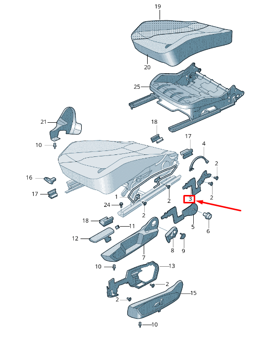 new skoda kodiaq ns lh seat height adjustment operating lever 5na881091c