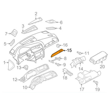 NEW AUDI A4 B8 DASHBOARD MOLDING TRIM LHD 8K1853190ADAJ3 ORIGINAL