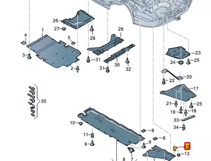 NEW AUDI A6 C8 AVANT UNDERBODY SHIELD RIGHT BRACKET 4K0802420B ORIGINAL